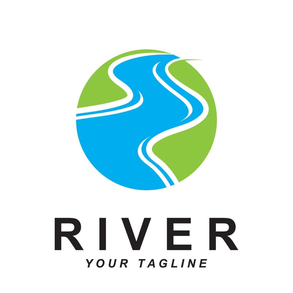 river logo vector with slogan template