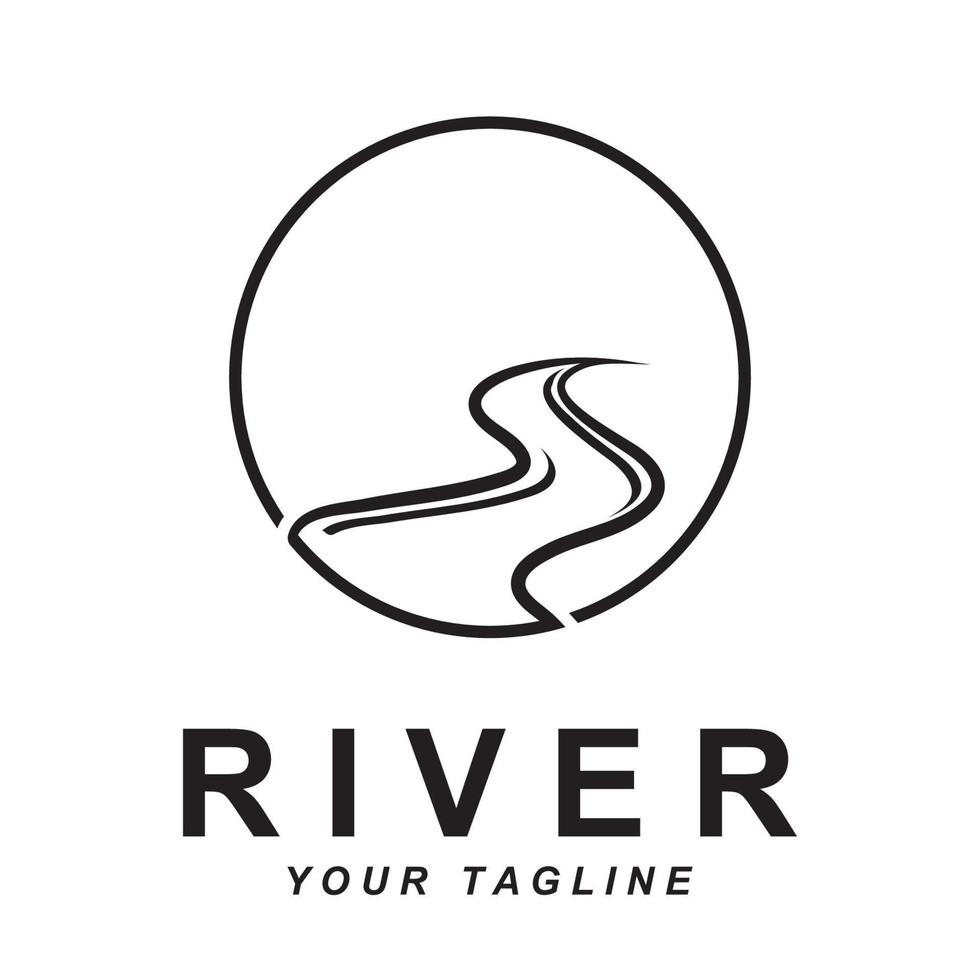 river logo vector with slogan template