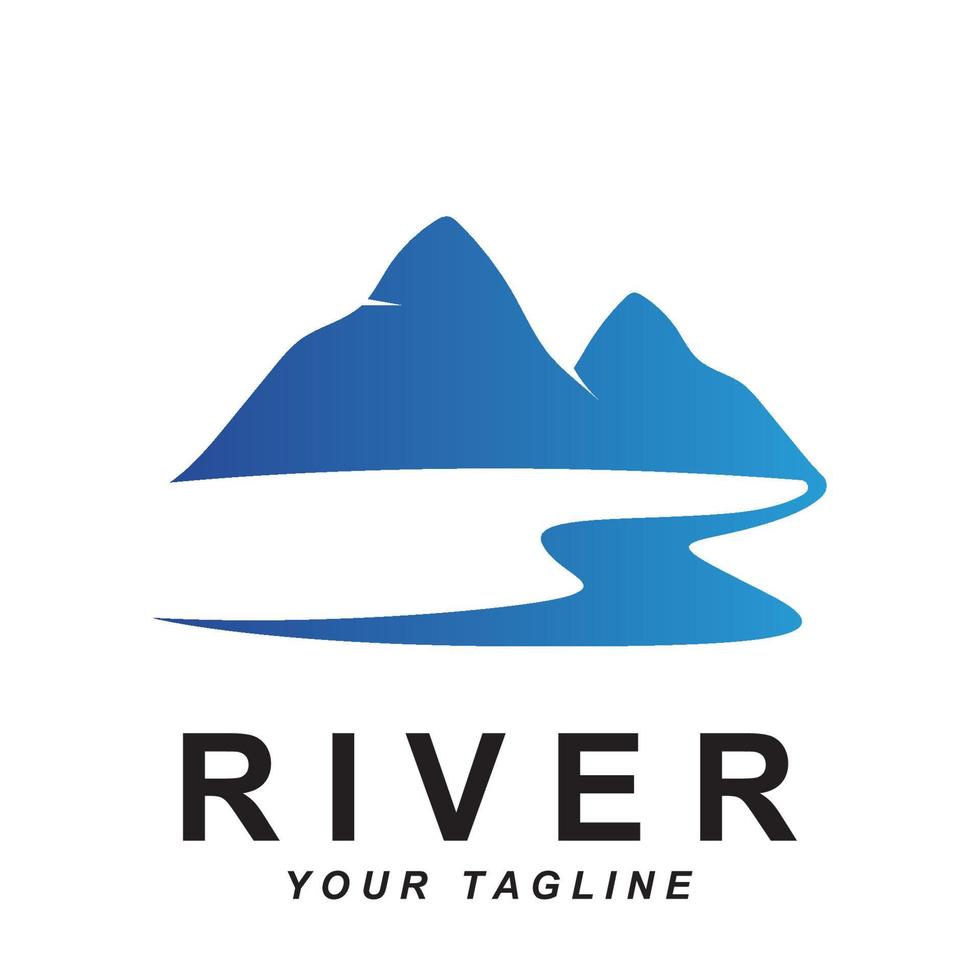 river logo vector with slogan template