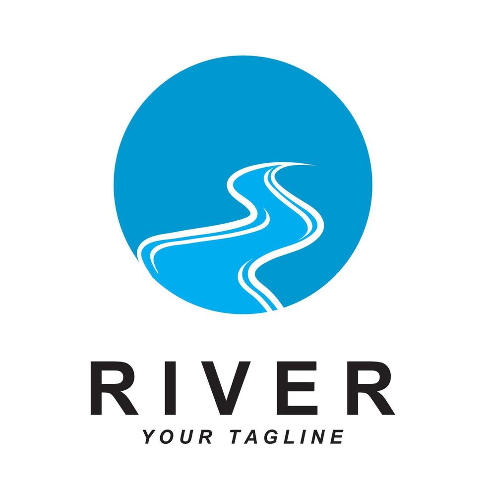 river logo vector with slogan template