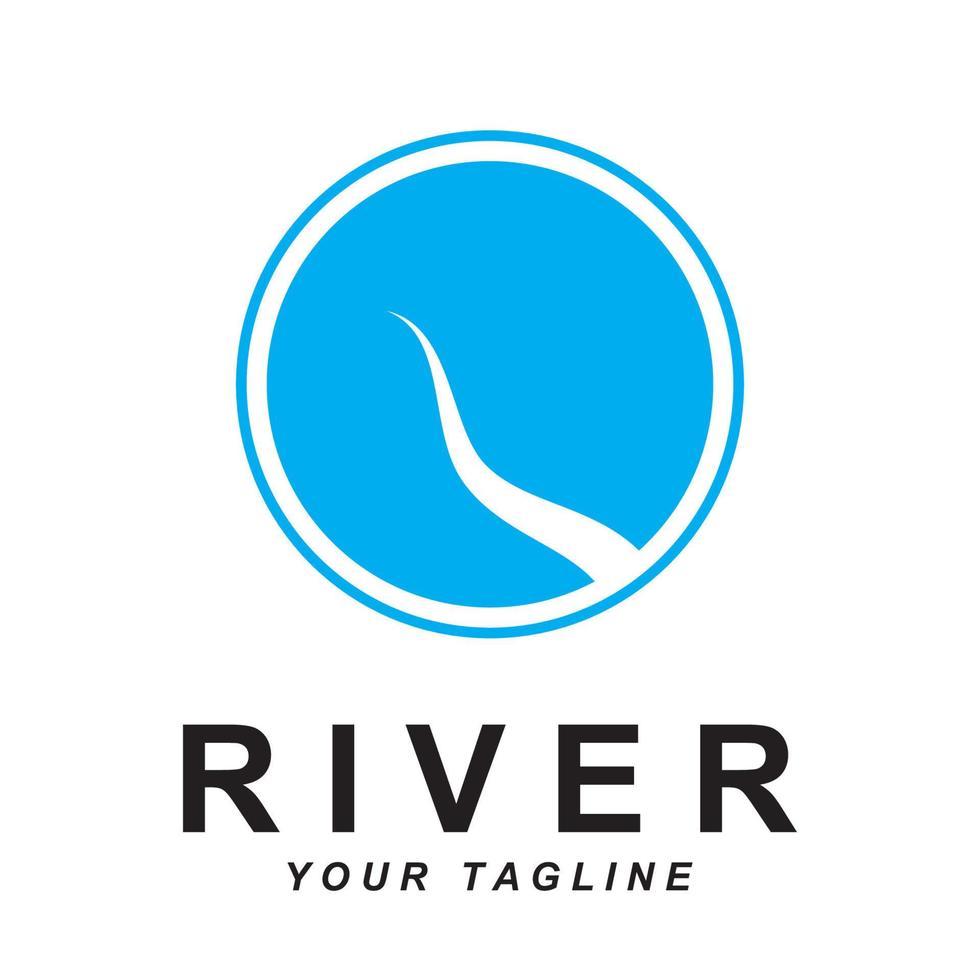 river logo vector with slogan template