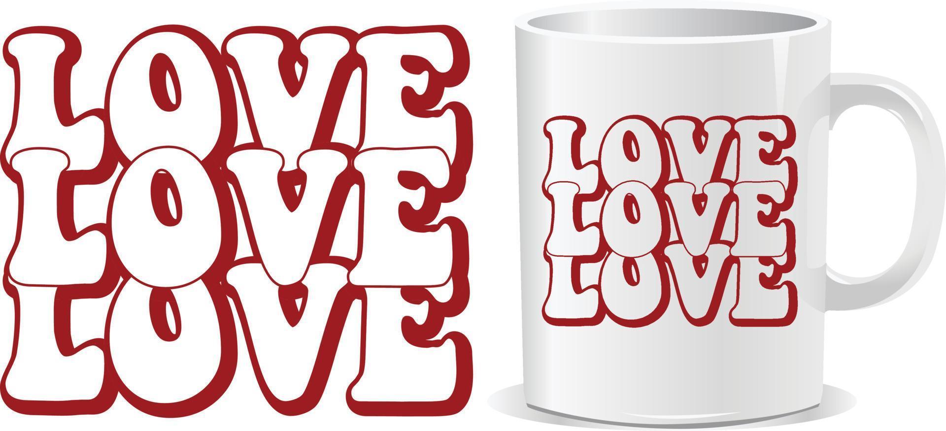 Love happy valentine's day mug design vector