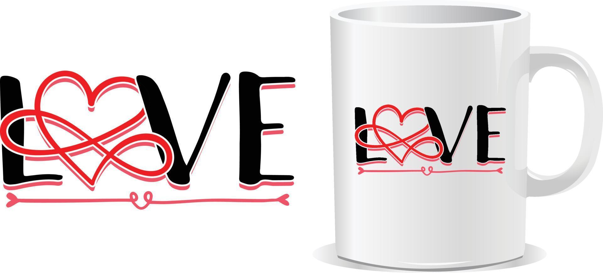 vector de diseño de taza de amor feliz día de san valentín