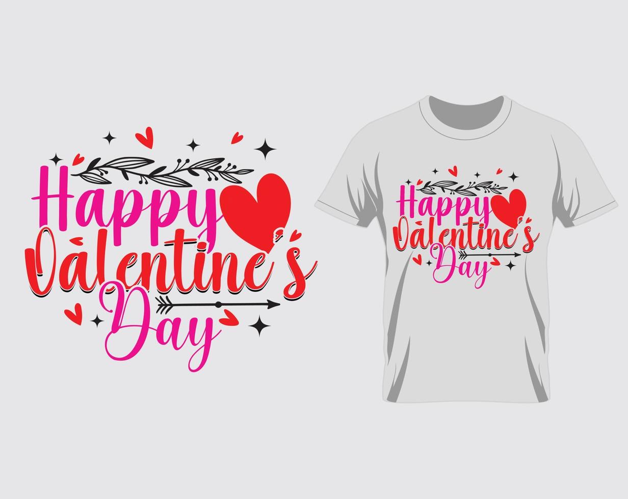 vector de diseño de camiseta de feliz día de san valentín
