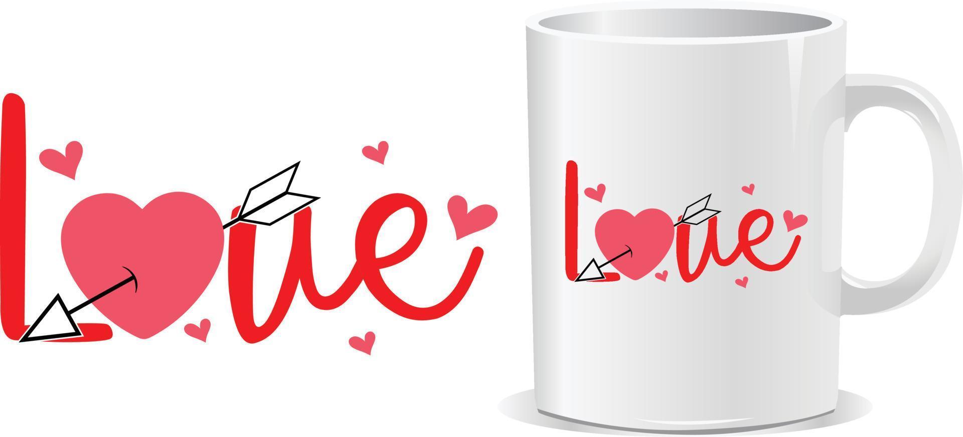 vector de diseño de taza de amor feliz día de san valentín