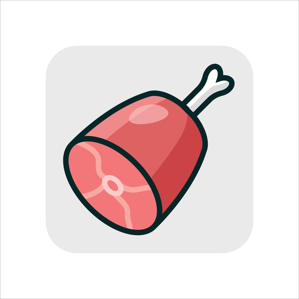 icono de una pieza de carne de pollo vector