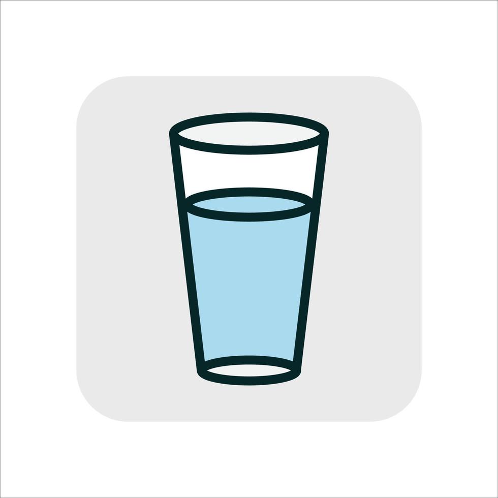 icono de agua en un vaso vector