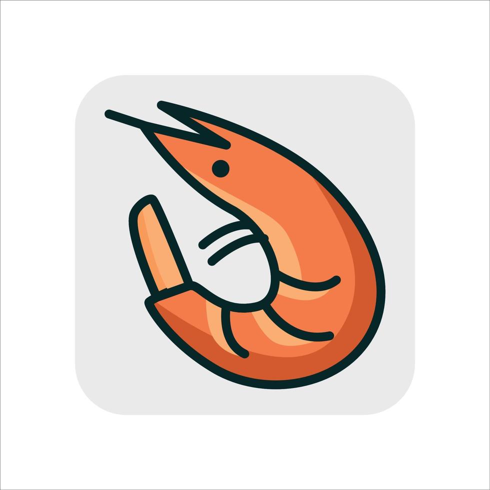 simple shrimp icon vector