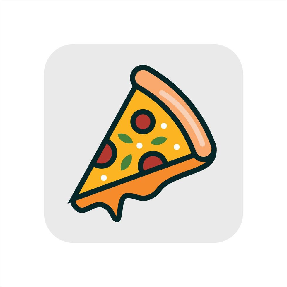 icon one slice of pizza vector