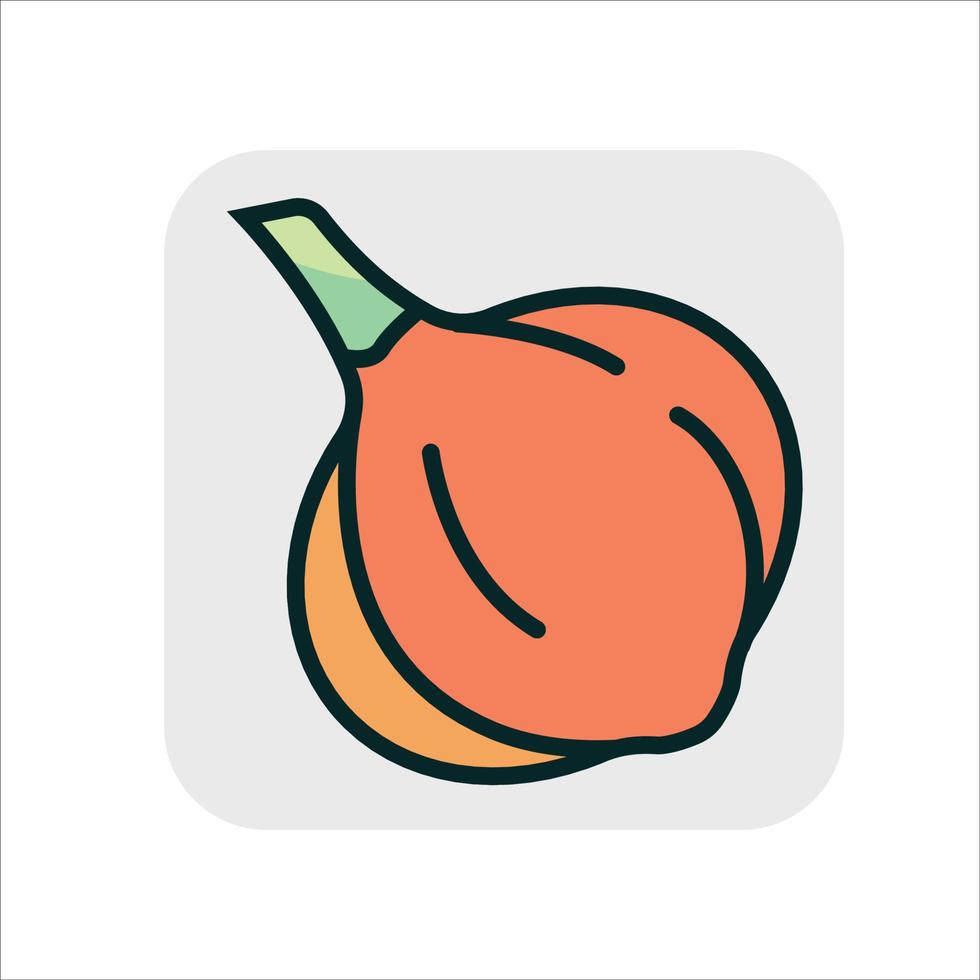 icono una cebolla naranja vector