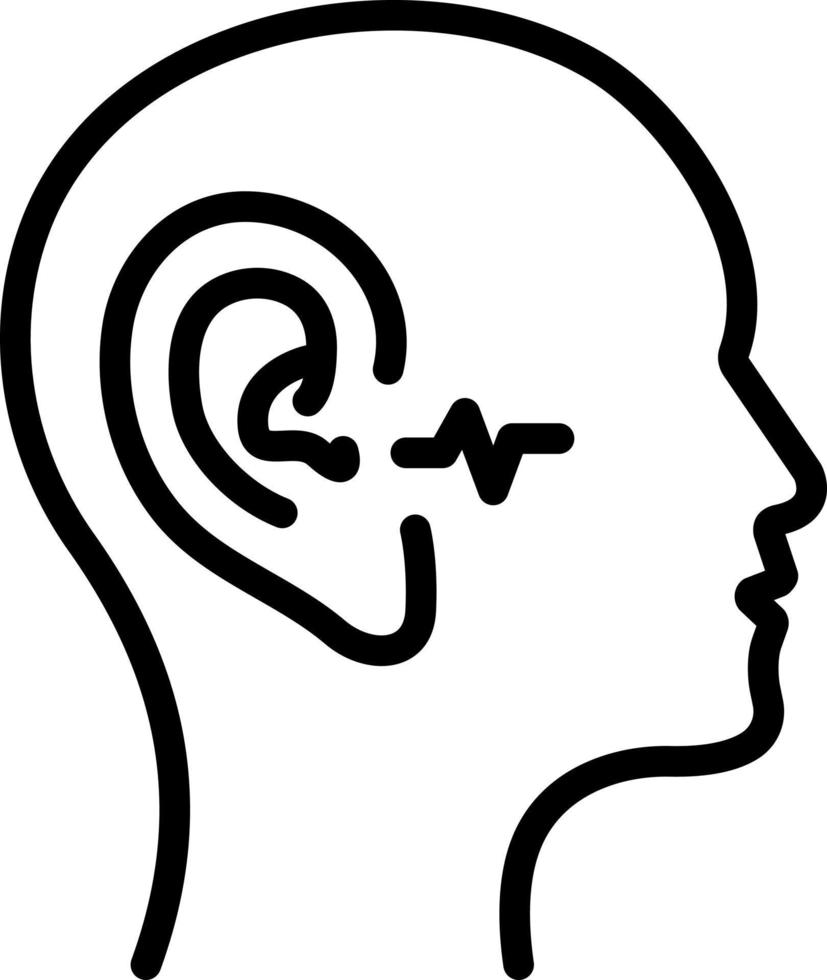 icono de línea para la oreja vector