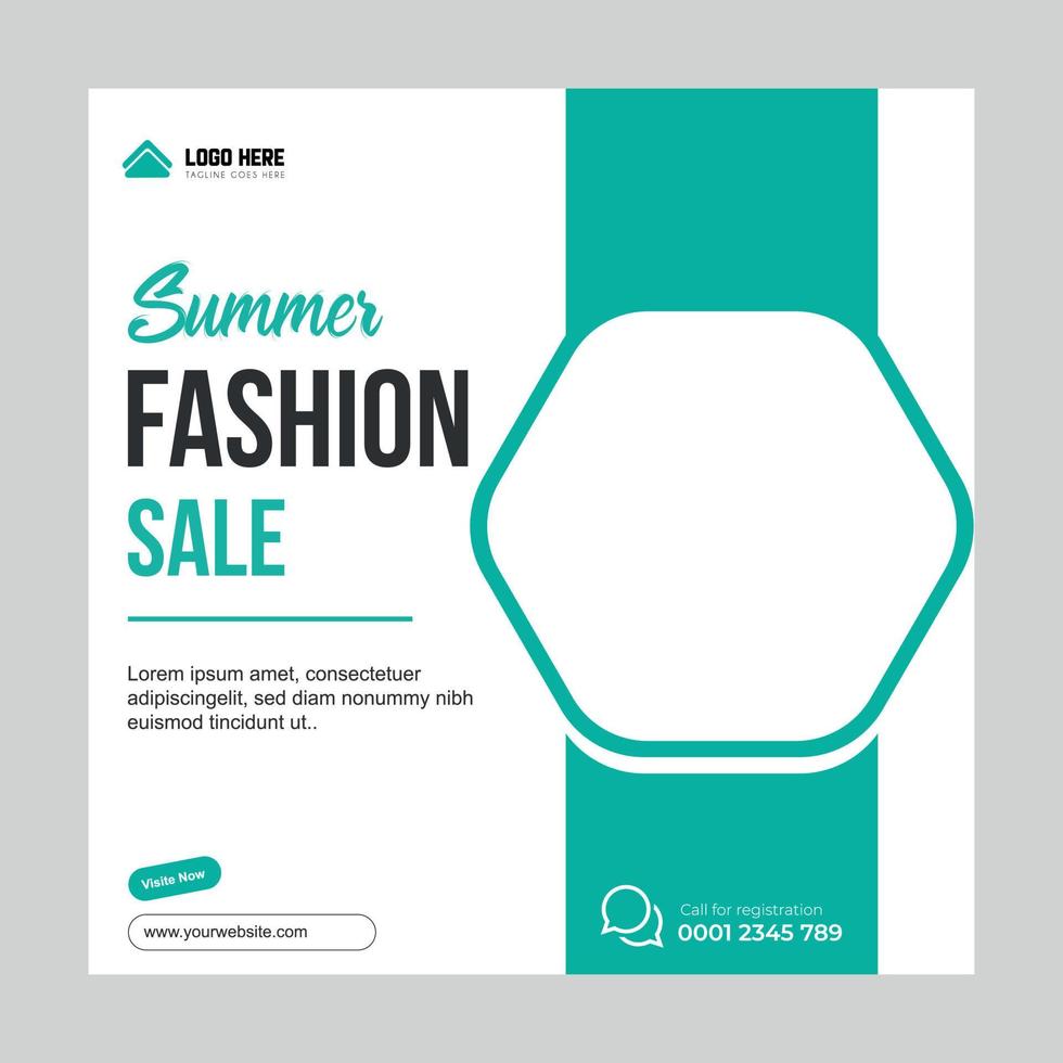 Vector fashion sale offer social media post templates