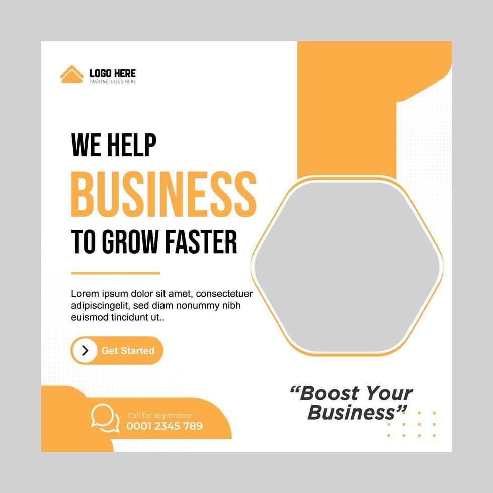 business and marketing agency corporate flyer square instagram social media post banner vector