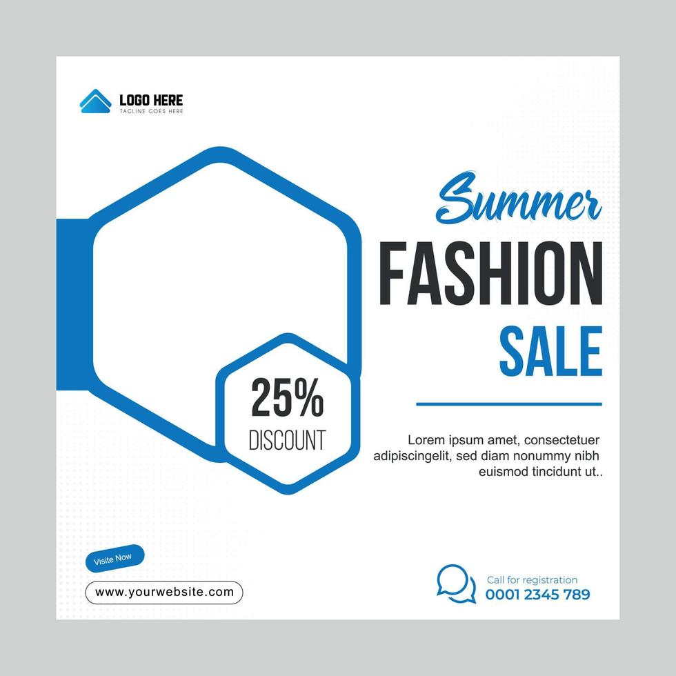 Vector fashion sale offer social media post templates