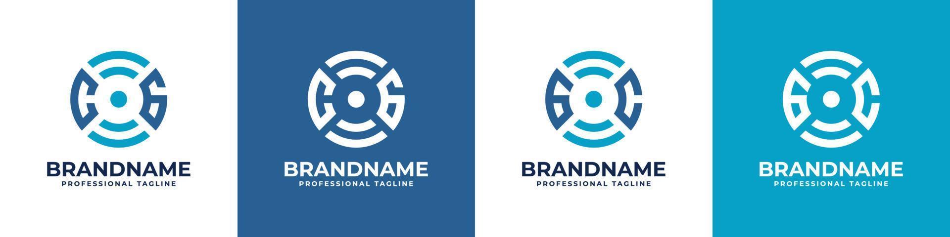 Letter CG or GC Global Technology Monogram Logo, suitable for any business with CG or GC initials. vector