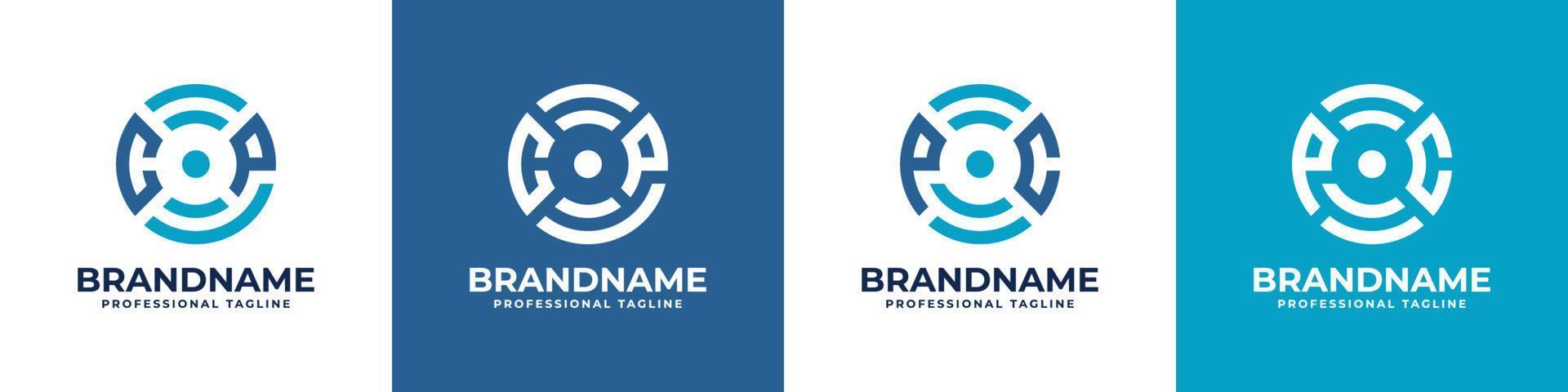 Letter CP or PC Global Technology Monogram Logo, suitable for any business with CP or PC initials. vector