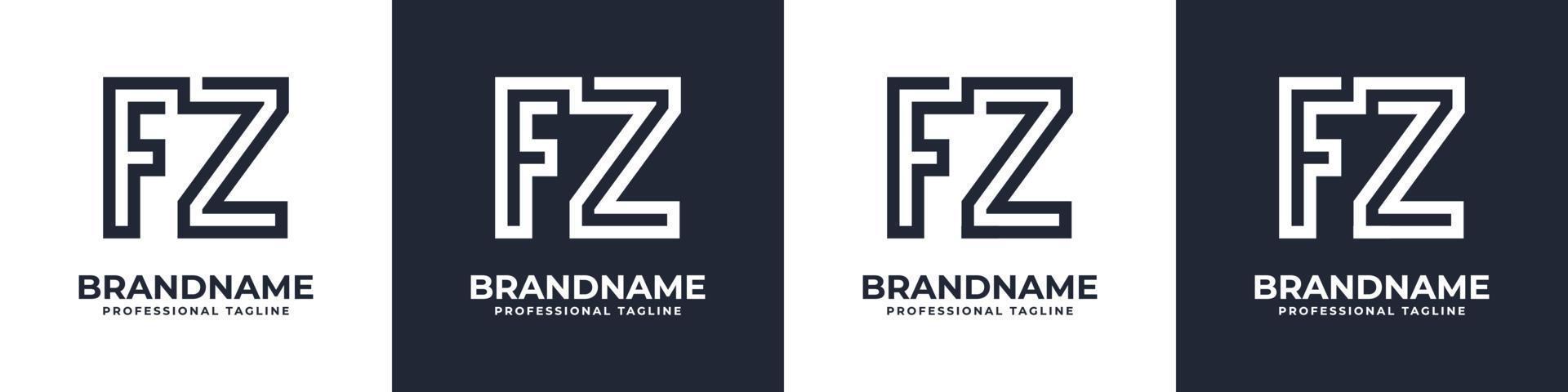 logotipo de monograma fz simple, adecuado para cualquier negocio con inicial fz o zf. vector