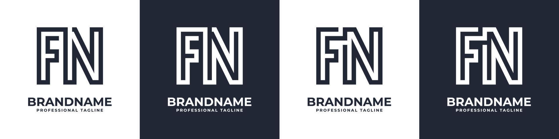 Simple FN Monogram Logo, suitable for any business with FN or NF initial. vector
