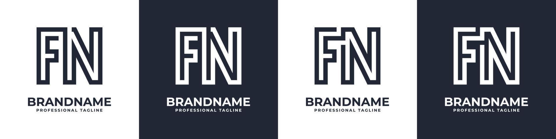 logotipo de monograma fn simple, adecuado para cualquier negocio con inicial fn o nf. vector