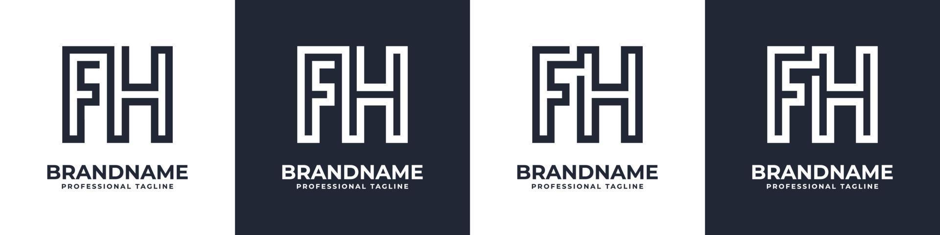 Simple FH Monogram Logo, suitable for any business with FH or HF initial. vector