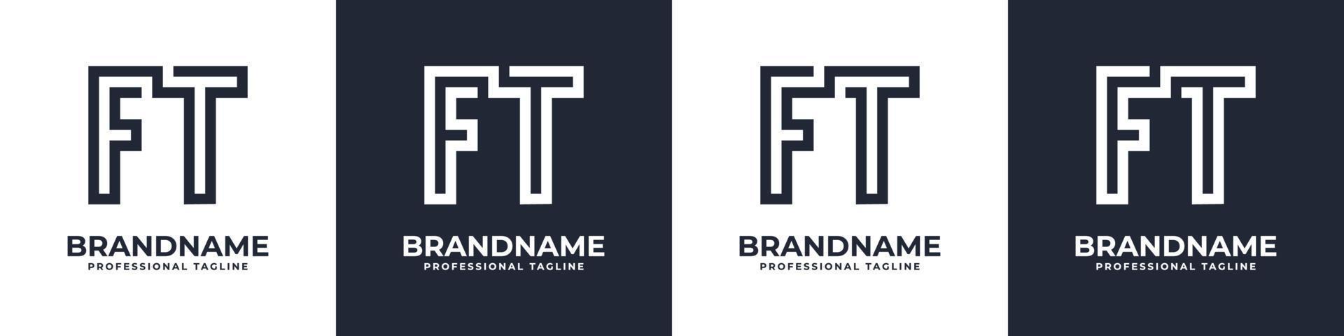 Simple FT Monogram Logo, suitable for any business with FT or TF initial. vector