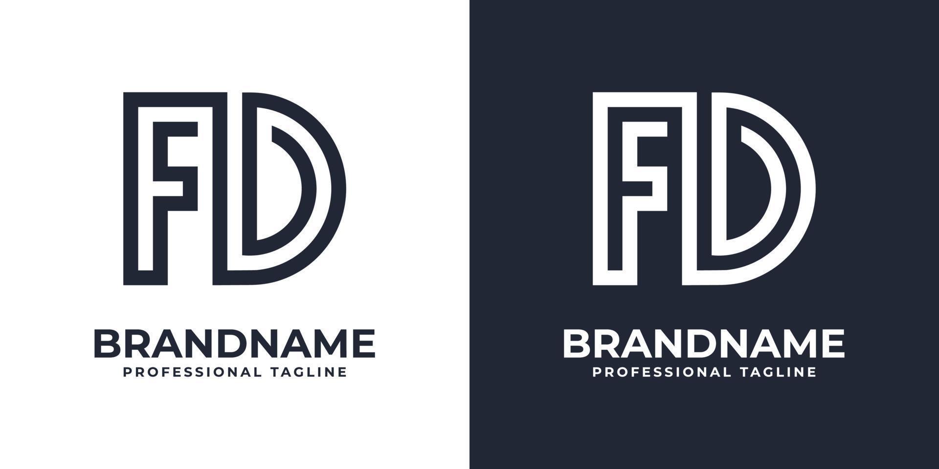 Simple FD Monogram Logo, suitable for any business with FD or DF initial. vector