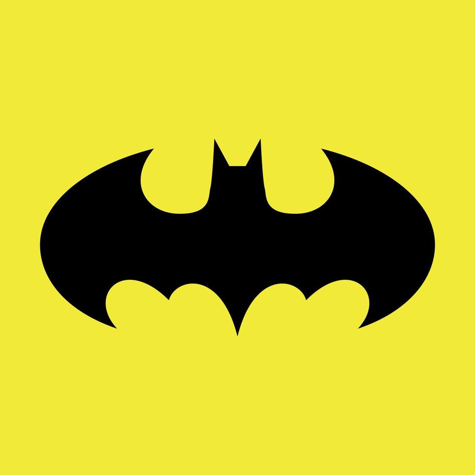 logo de batman, señal de batman sobre fondo amarillo vector