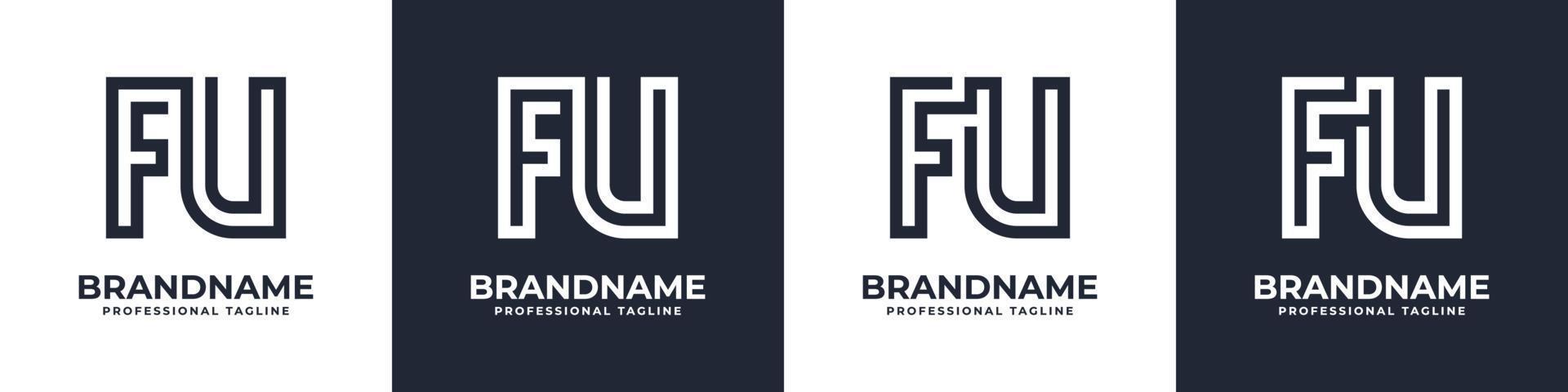 Simple FU Monogram Logo, suitable for any business with FU or UF initial. vector
