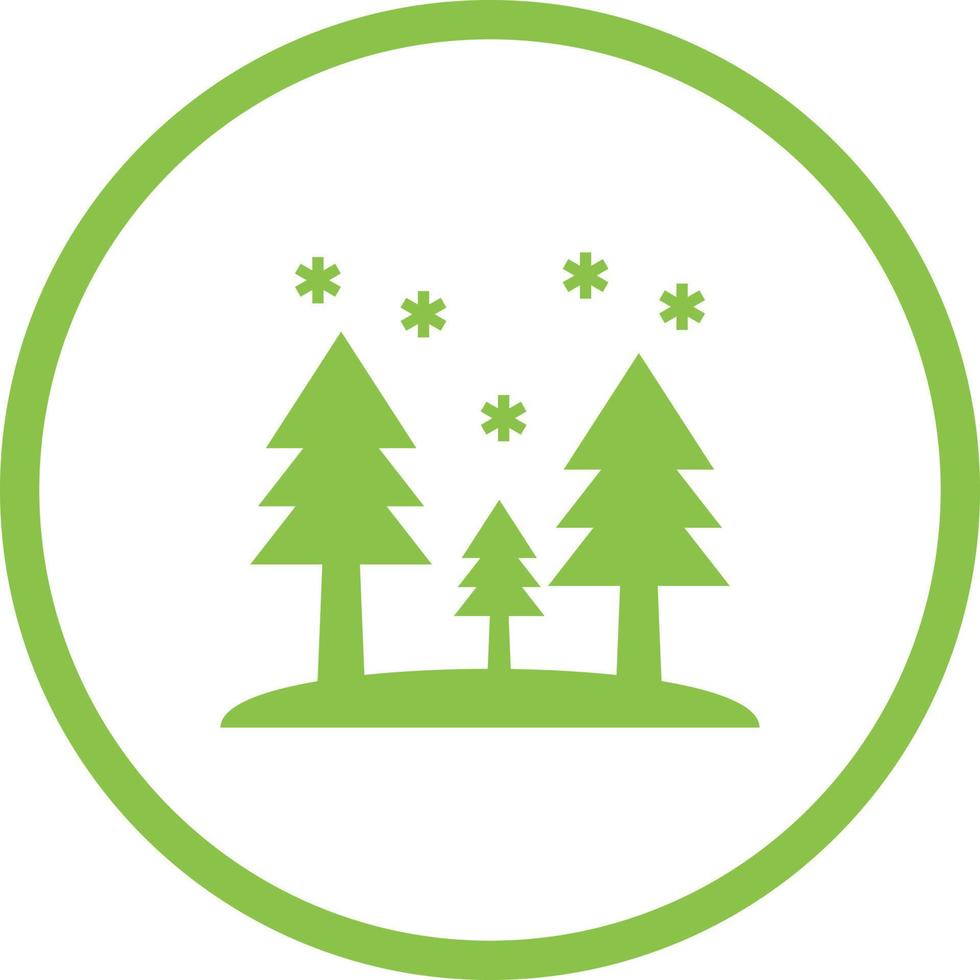 Beautiful Snow In Trees Glyph Vector Icon