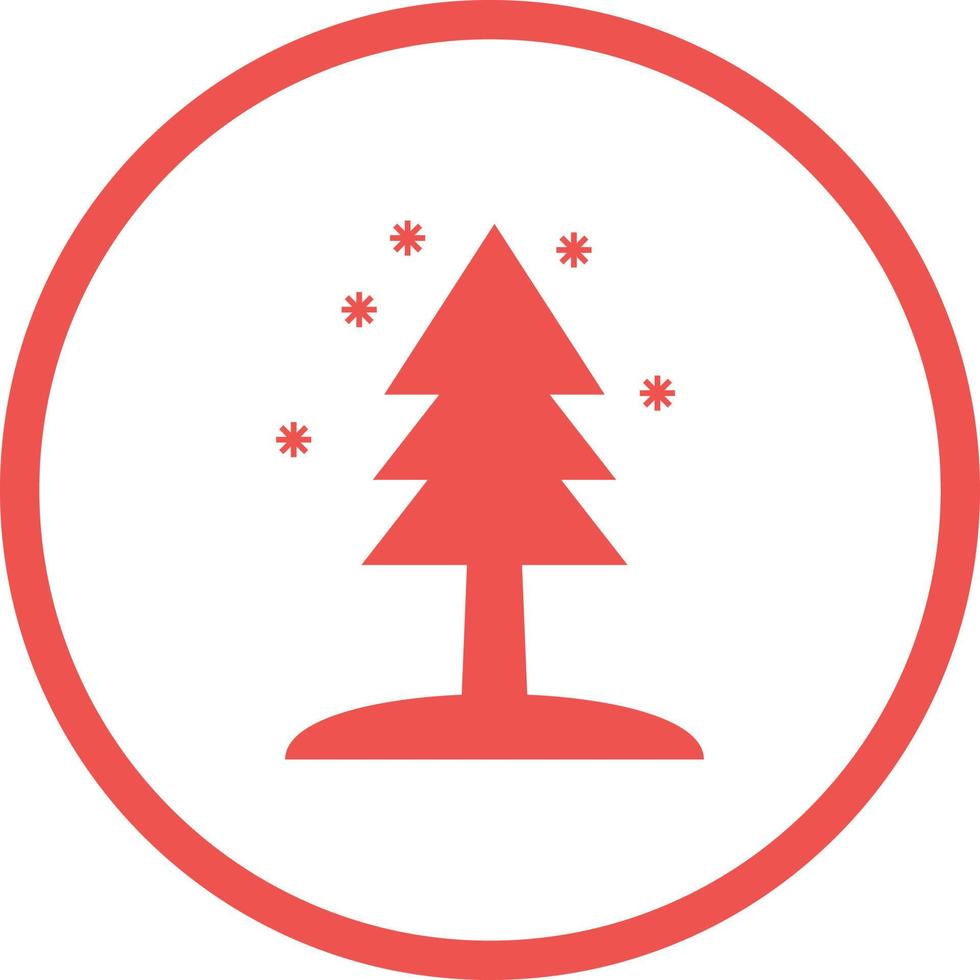 Beautiful Tree in snow Glyph Vector Icon