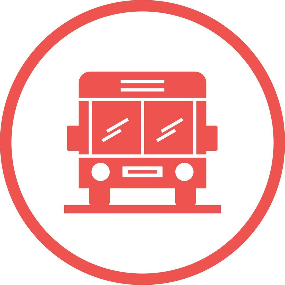 Beautiful School Bus Glyph Vector Icon