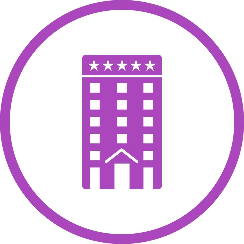 Beautiful Five Star Hotel Glyph Vector Icon