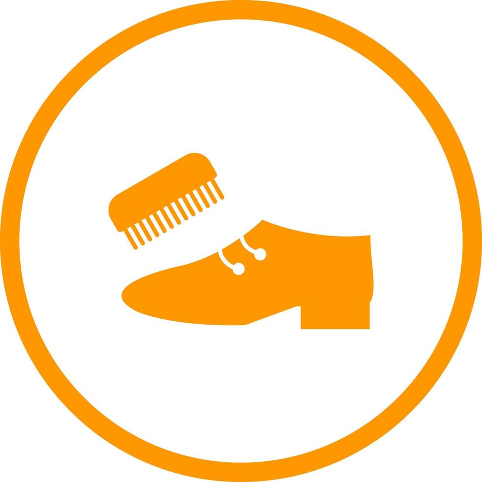 Beautiful Shoe And Brush Glyph Vector Icon
