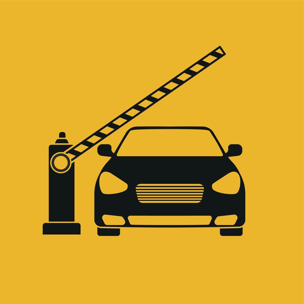 Car and parking security barrier gate vector icon