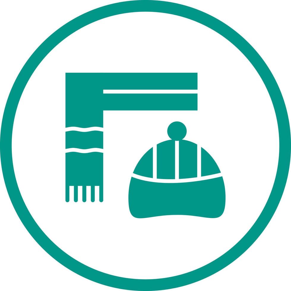 Beautiful Cap and Scarf Glyph Vector Icon