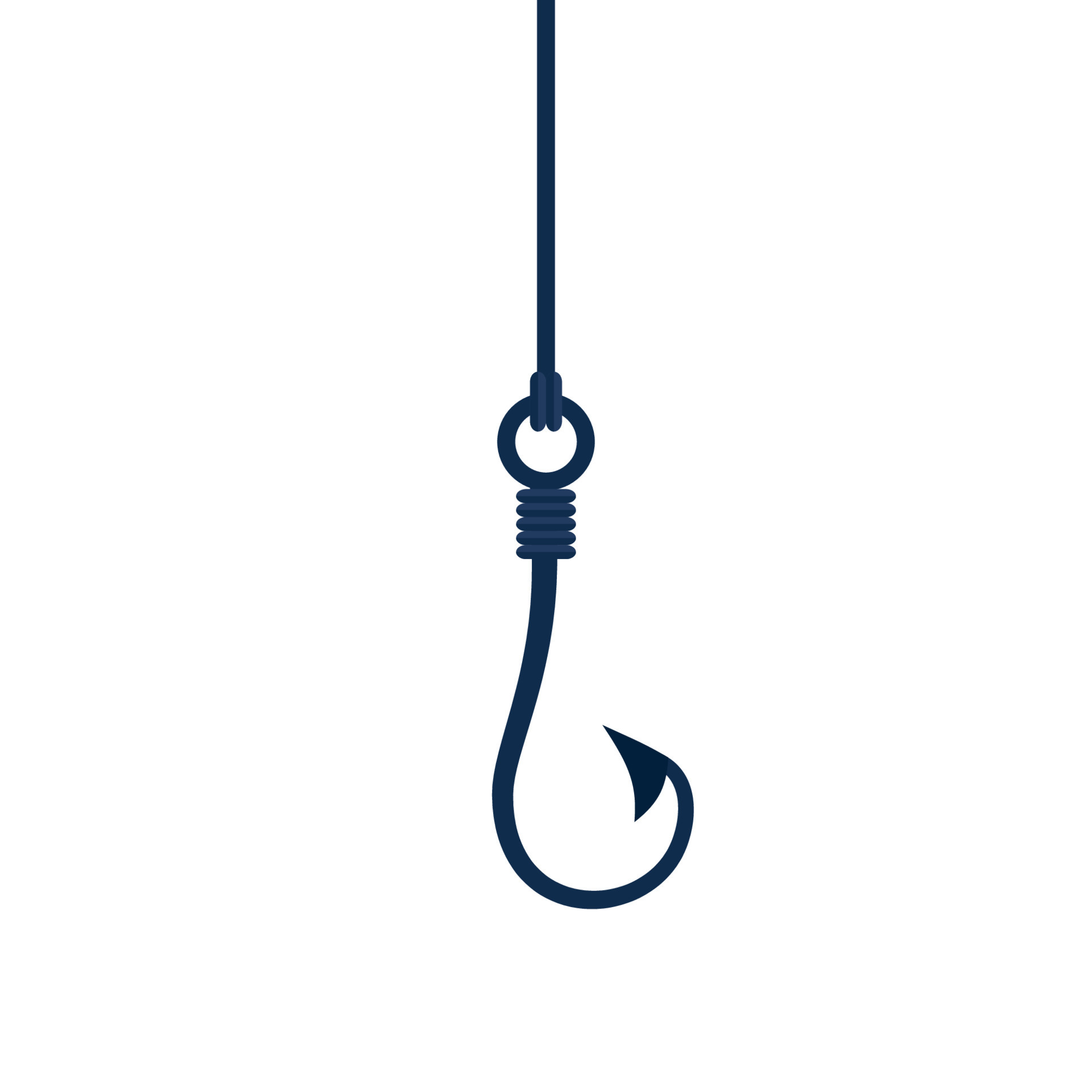 Empty fishing hook. Tackle for fishing. Vector illustration