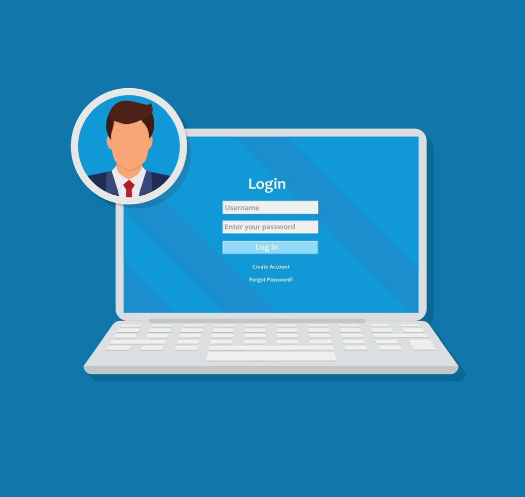 Login and Register Form with Blue Theme for Desktop Application or Website vector