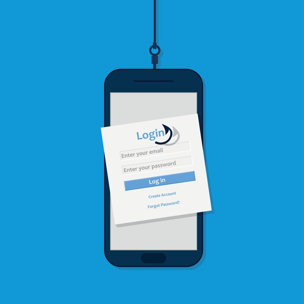 Internet Phishing, Account Hacking Attempt During Online Payment - Hacker Activity, Data Theft, Hacked, Stolen Login Credentials, Password, Credit Card Data - Cyber Crime and Security Vector Concept