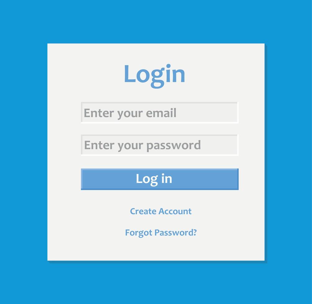 Login and Register Form with Blue Theme for Desktop Application or Website vector