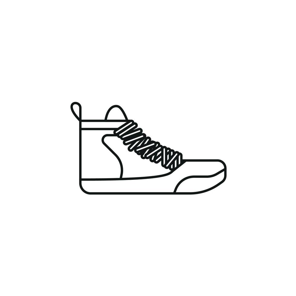 Black and white contour vector illustration of shoes. sneakers, unisex, outline sneakers. vector line.