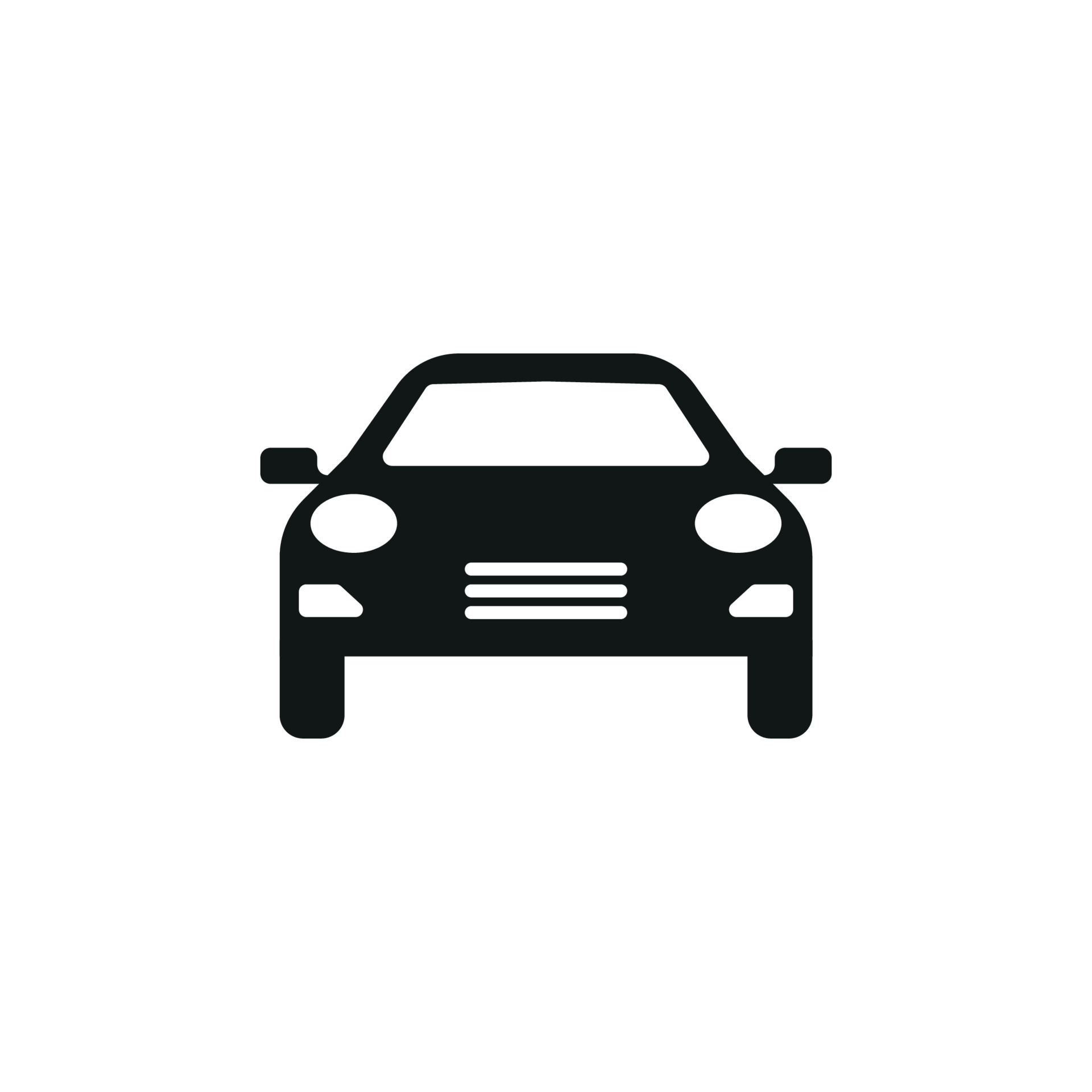 Car vector icon. Isolated simple view front logo illustration