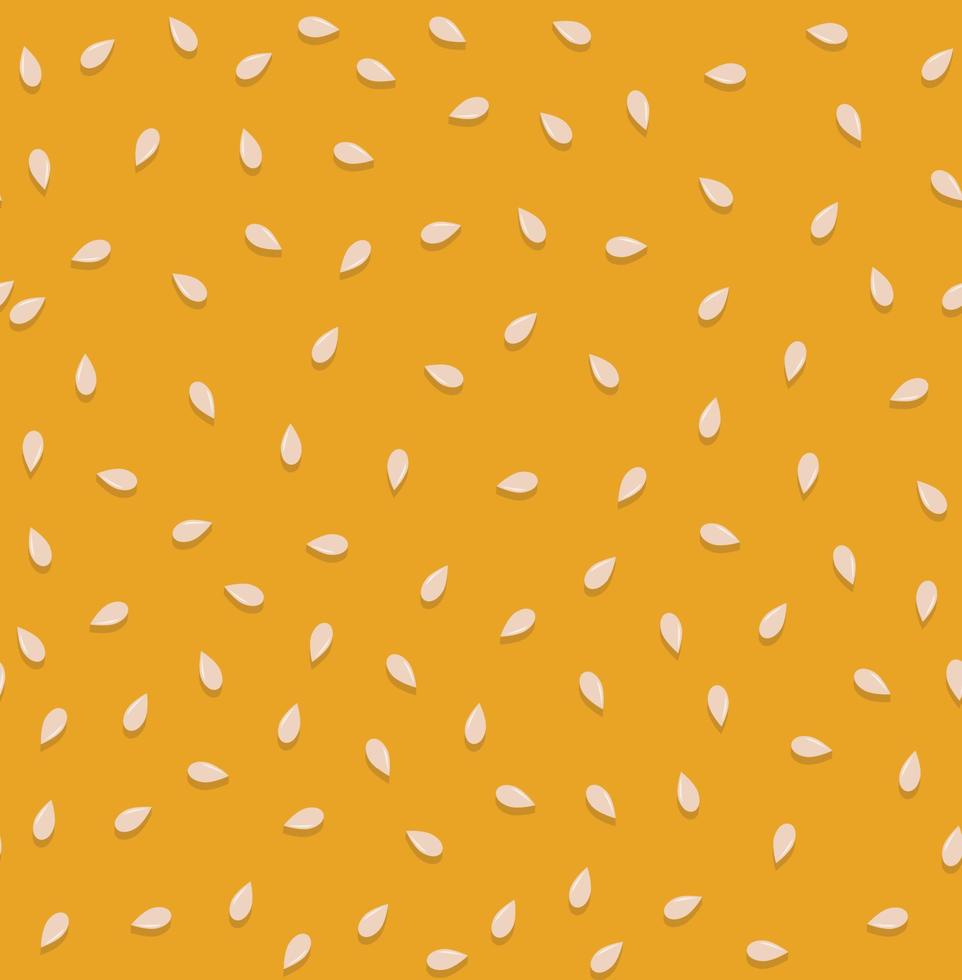 Sesame seeds on fresh yummy bread bun, seamless pattern. Repeating vector background.