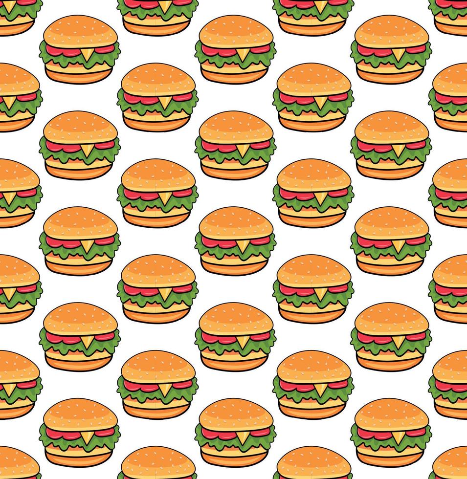 pattern seamless fast food menu product background element vector logo wallpaper restaurant burger