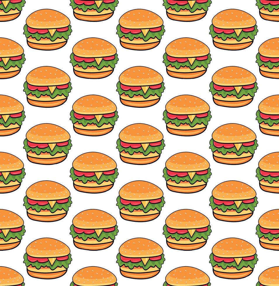 patrón sin costura comida rápida menú producto fondo elemento vector logo papel pintado restaurante hamburguesa