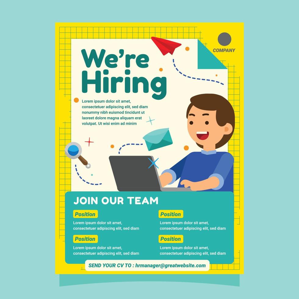 We Are Hiring Poster Template vector