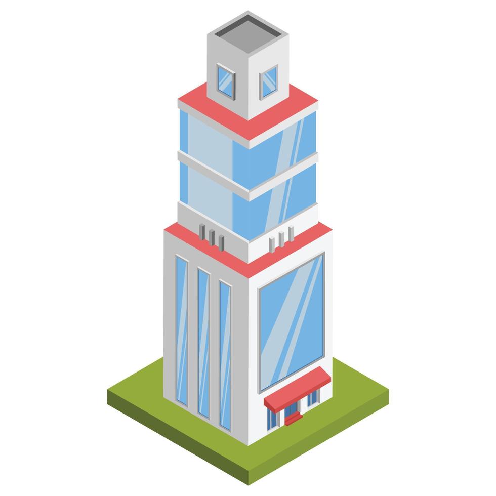 Bank building - Isometric 3D illustration. vector