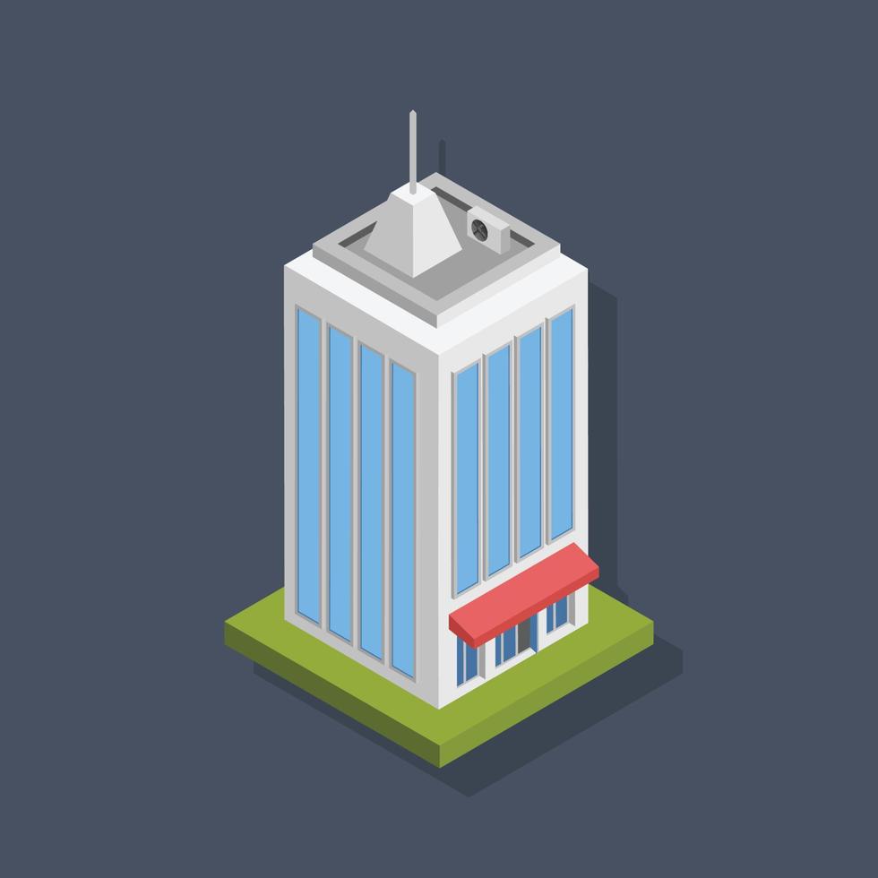 Residential building - Isometric 3D illustration. vector