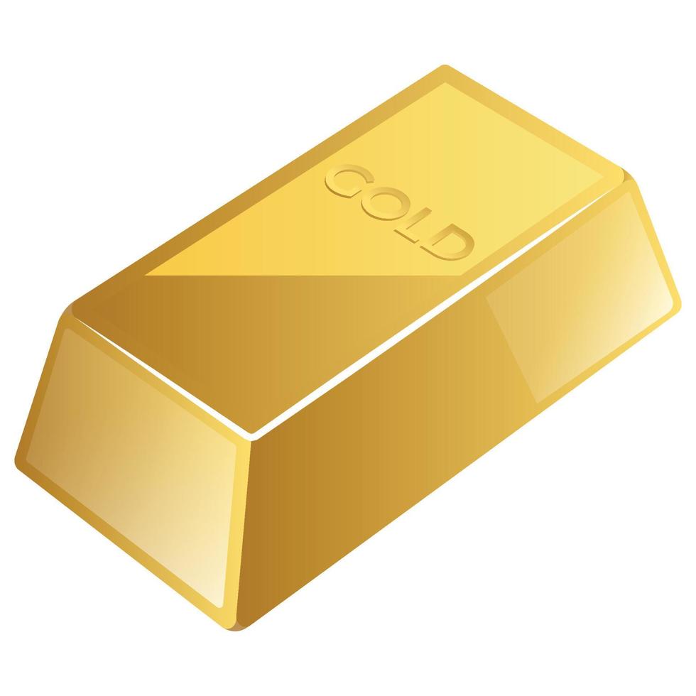Gold bar - Isometric 3d illustration. vector