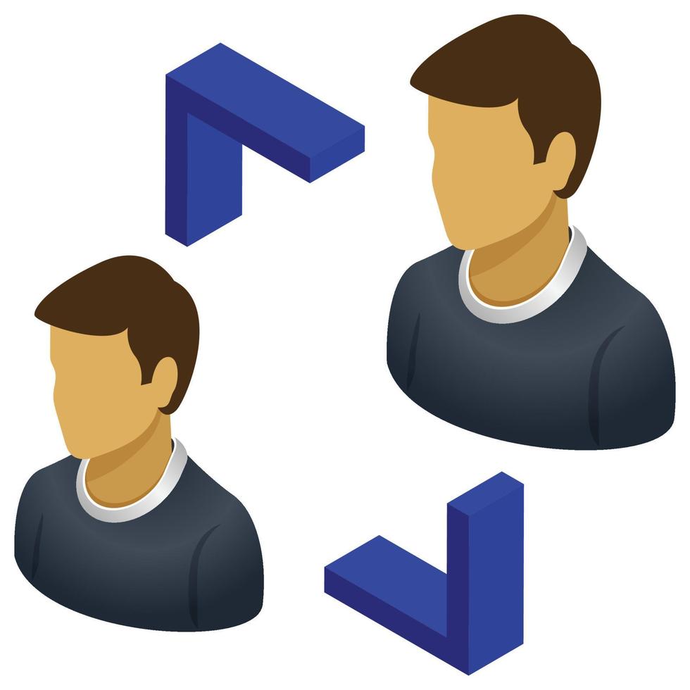 User transfer - Isometric 3d illustration. vector