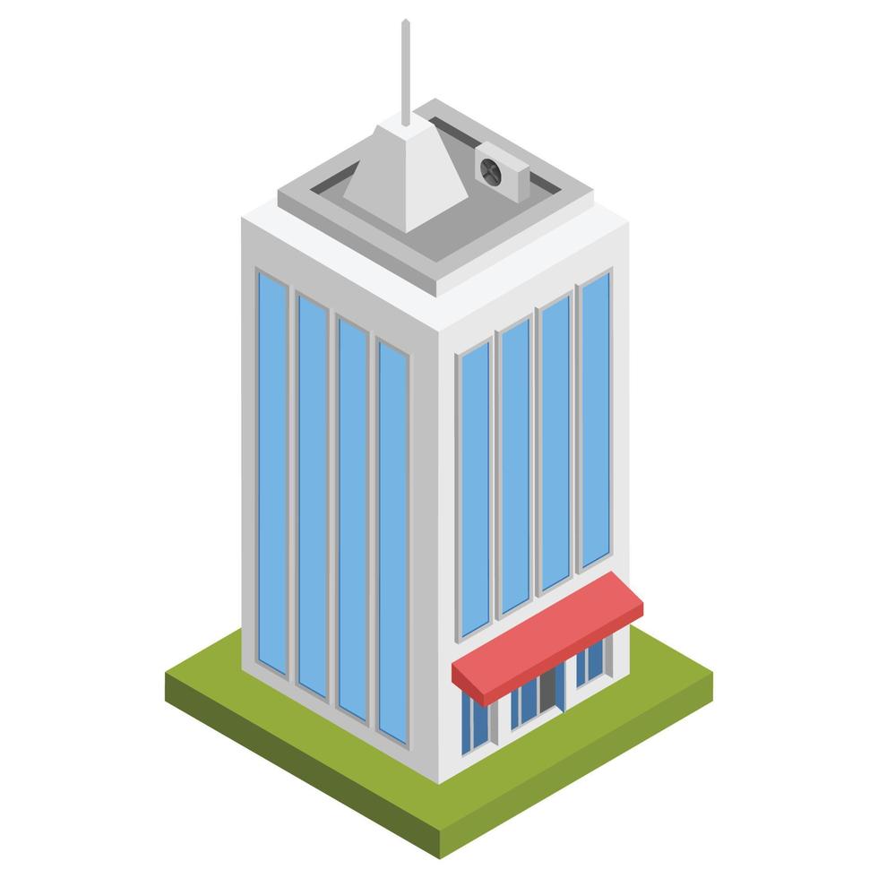 Residential building - Isometric 3D illustration. vector